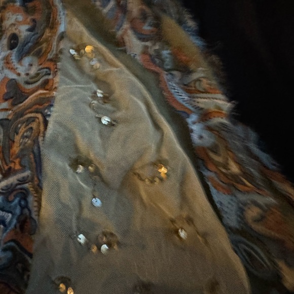 Mimi Maternity Tank beaded tulle paisley chartreuse beautiful medium - Picture 3 of 6